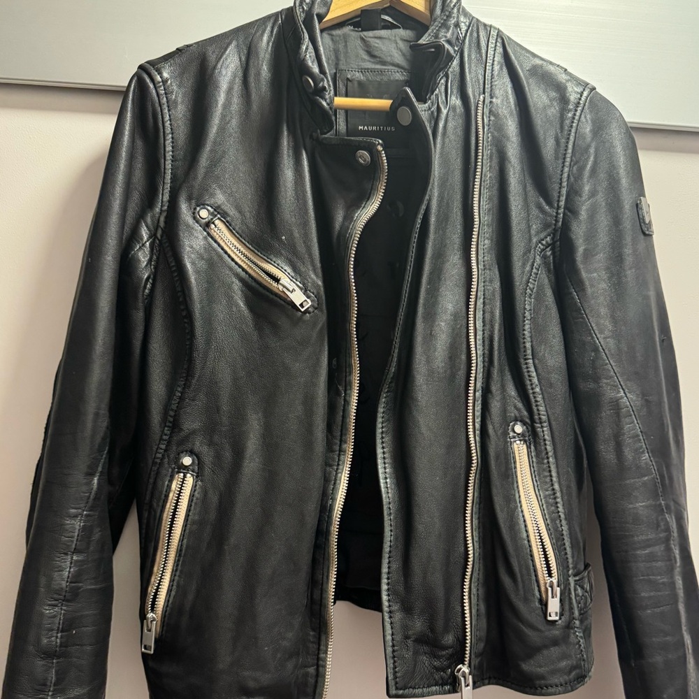 100% LAMB LEATHER motorcycle jacket Black Leather Jacket
